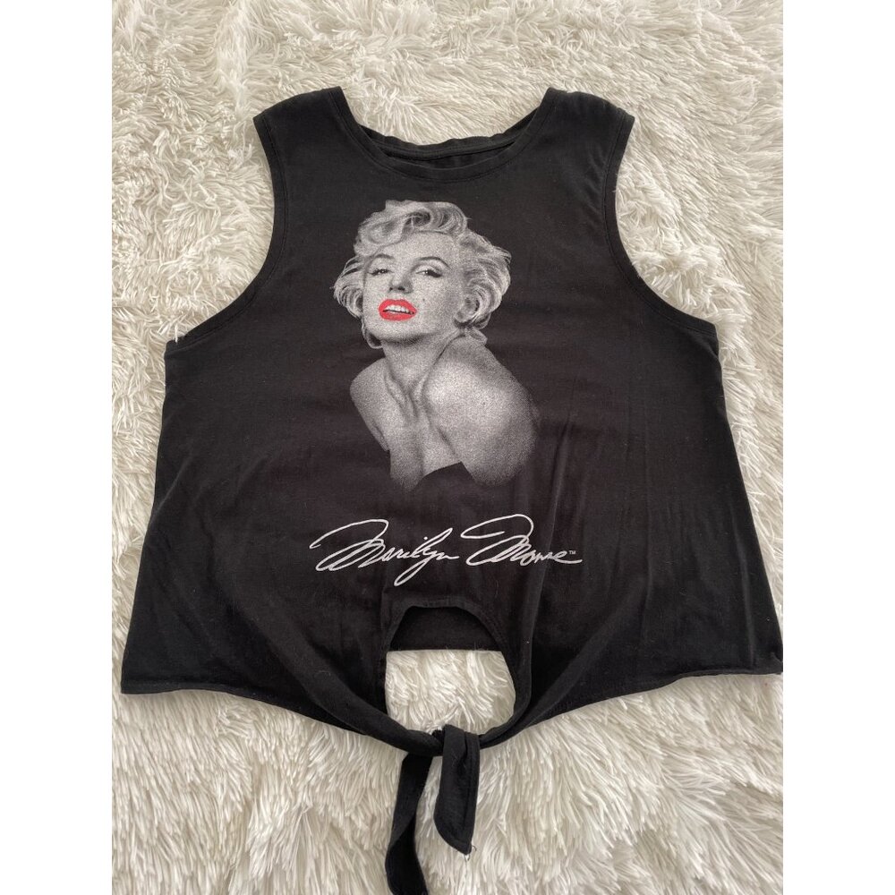 Marilyn Monroe Graphic Tie Front Tank Top  Size S
